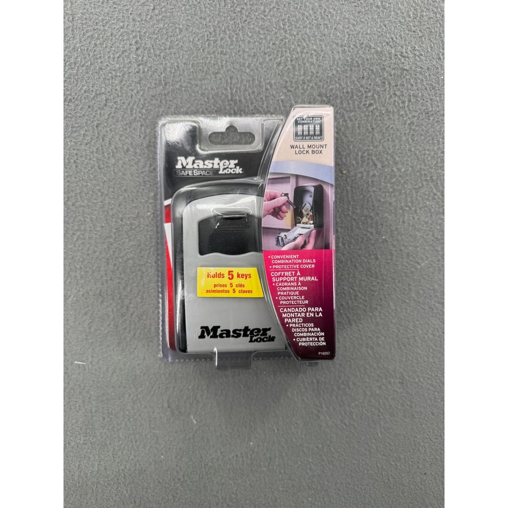 Master Lock Wall Mount Lock Box Grey Combination SafeSpace P16257 Security